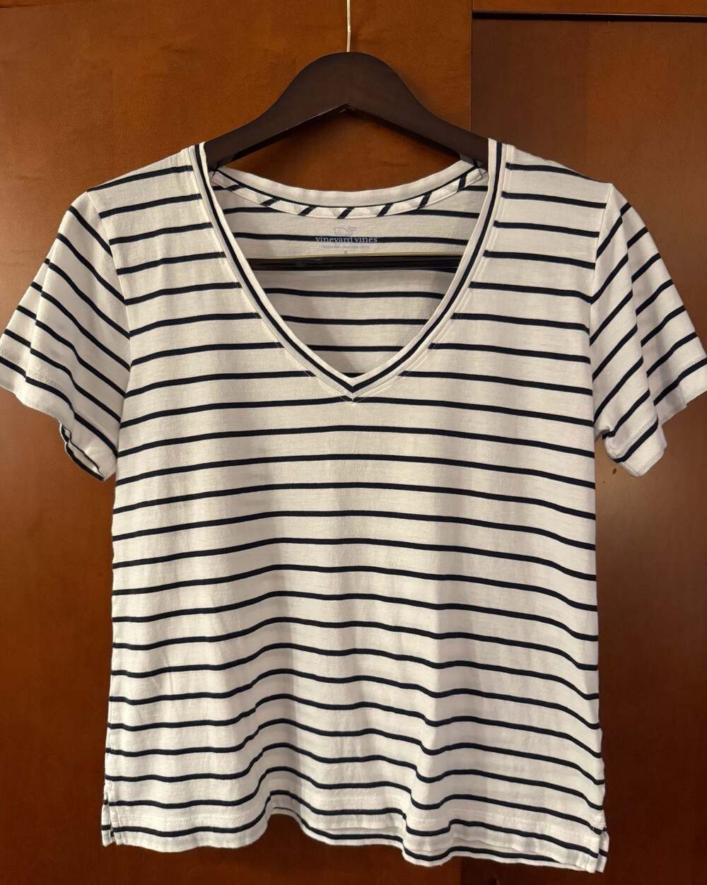 Vineyard Vines Women's 100% Pima Cotton Striped V-Neck T-Shirt